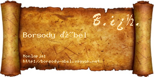 Borsody Ábel névjegykártya