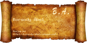 Borsody Ábel névjegykártya