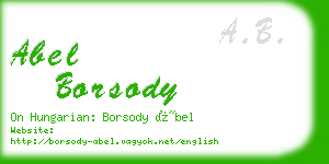 abel borsody business card